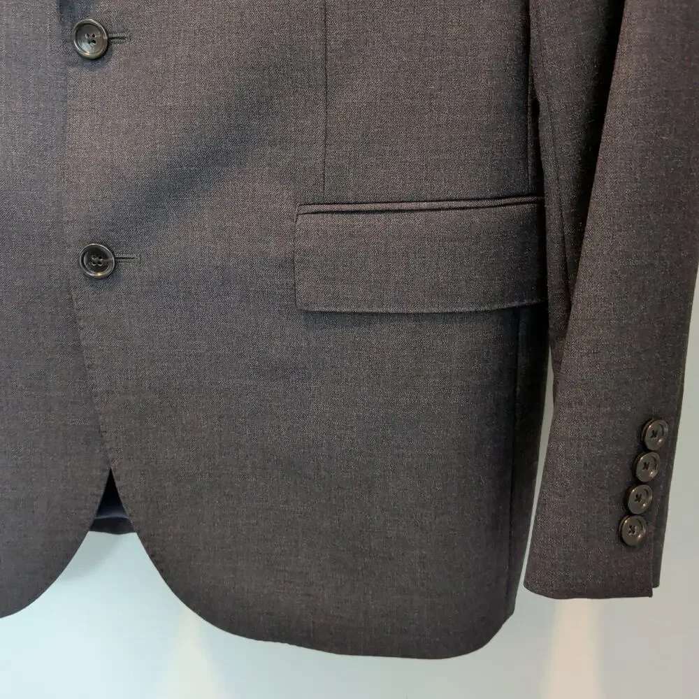 J. Crew Men's Sz 42L Grey Ludlow Slim Blazer 100% Wool American Woolen Company